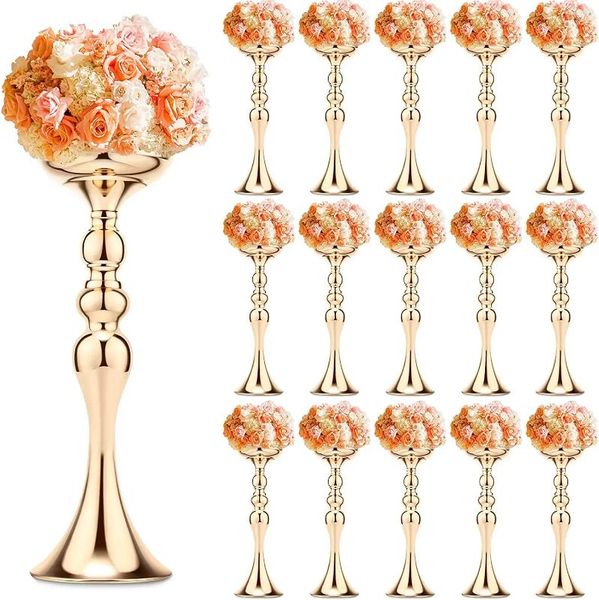 Vasi da 20 pezzi Centrotavola per matrimoni d'oro per tavoli Versatile Metal Flower Soggio