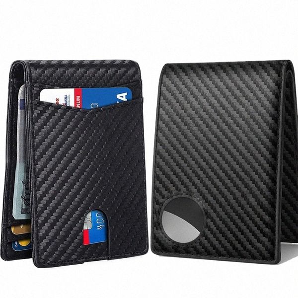 Новый прозрачный лейбл кошелек мужской кошелек RFID Antif-Crash Multi-Card Carb Wiber Wallet Dolder Dolder Dolder для мужчин H1PZ#