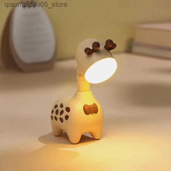 Lâmpadas tons led noite luz girafa criativa em forma de mesa lâmpada de mesa de mesa de mesa de desktop bedroom sala de estar decoração mini lâmpada de cabeceira infantil presente q240416
