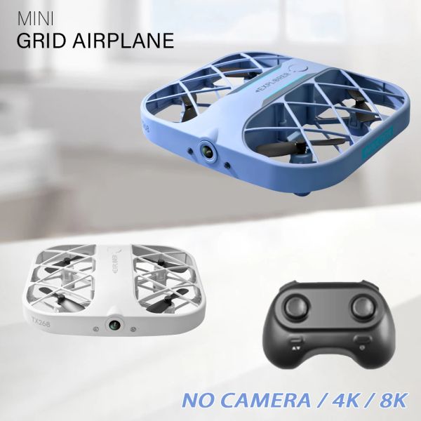 Drones Novo Grid Mini Quadcopter 8K/4K HD Drone com câmera com câmera Low Battery Alert 360 ° Rolo pequeno Plano de controle remoto eletrônico