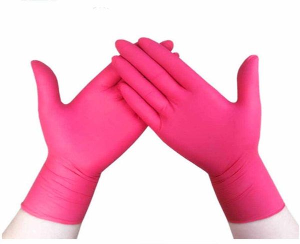 Pink Pfoten Nitrilhandschuhe Pulver Latex Gummi -Einweghandschuhe Nicht sterile Lebensmittel sichere Spender Pack von 17138728