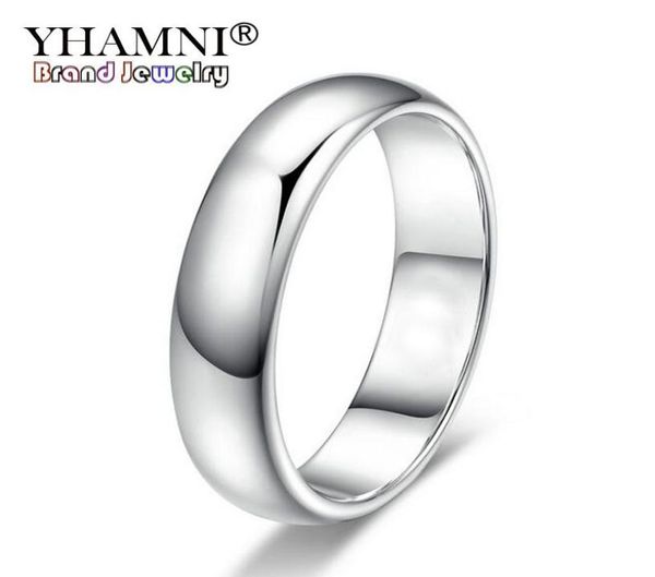 Yhamni Lose Money Promoção Real Pure White Gold Rings para mulheres e homens com carimbo de 18 kgp 5mm de alta qualidade de ouro jóias de anel de cor 5342853