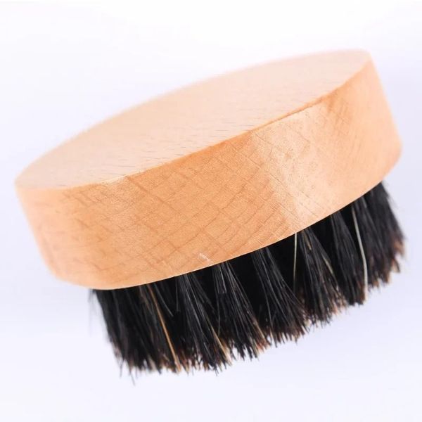 Escova de barba masculina pincel de madeira barba homem moda bigode pincel ondas de escova de ondas para barba