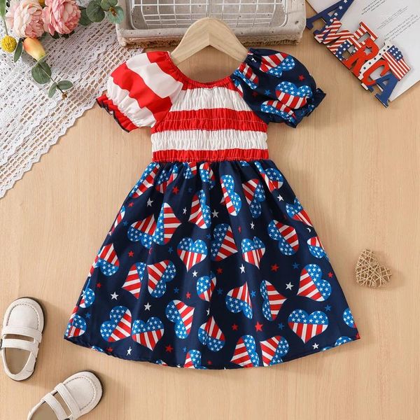 Girl Dresses Baby BAMBINE BAMBINO BASCHIO 4 LUGLIO SULLO SULLA SULLA SULLA FLAG AMERICAN DAST TRIME STAR PRINCIPA