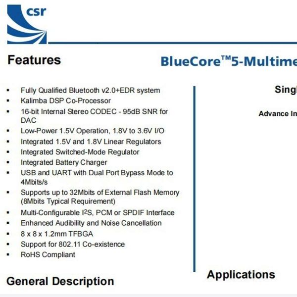 CSR57E687 Hauptsteuerungschip für neue Qualcomm Bluetooth -Ohrhörer