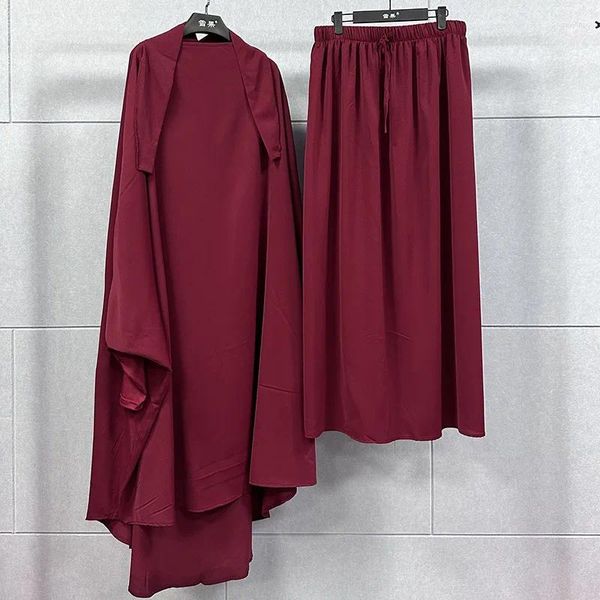 Sıradan Elbiseler Moda Kadınlar İki Parçalı Set Müslüman Dubai Türkiye Kaftan Abayas Kadınlar için Robe Kimono Femme Kaftan