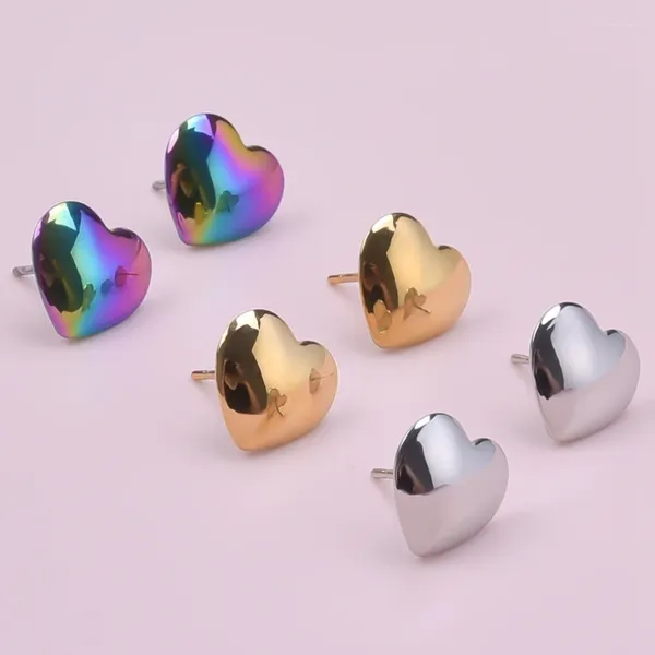 Saplama Küpe Parlak Moda Aşk Altın Küpe Solma Paslanmaz Çelik Yok Erkekler için Kadın Mücevherler Kulaklıklar Doğum Günü Partisi