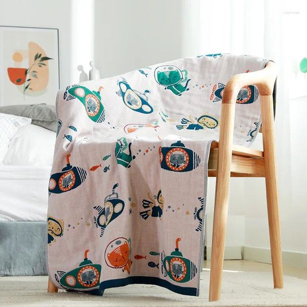 Handtuch Tier Cartoon Kinderbad für Badezimmer Strand 70x140 Erwachsener vierschichtiger Gaze Absorption Weiche Wrap Handtücher Frauen