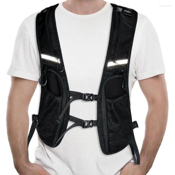 Coletes masculinos saco de colete tático funcional mochila leve com bolso de armazenamento extra de cistas de armazenamento para corrida de ciclismo