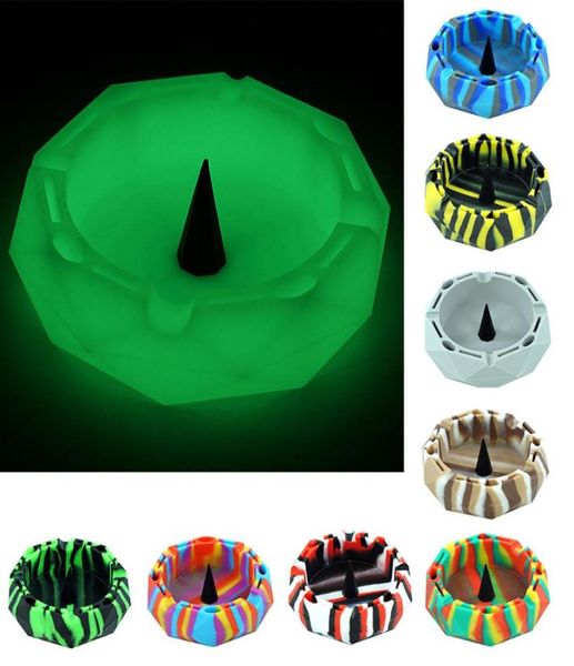 Diamond Ashtray Silicone Contêiner portátil Titular de cigarro Multicolor Acessórios para fumantes resistentes ao calor Estilo de venda8257534