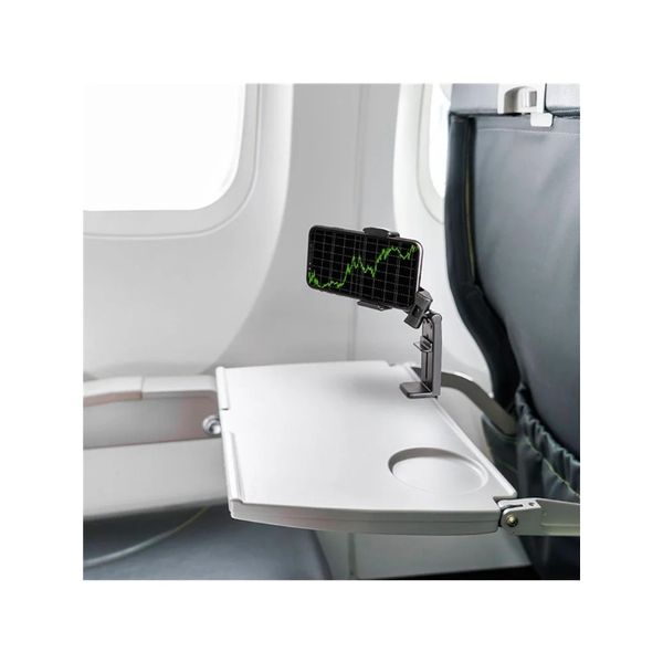 2024 Uçak Telefon Tutucu Taşınabilir Seyahat Stand Stand Masası Uçuş Katlanabilir Ayarlanabilir Çarpışılabilir Selfie Tutma Tren Stand Desteği 1. İçin