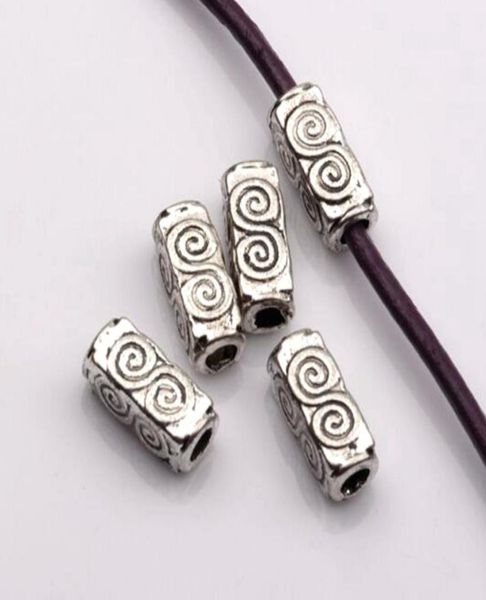 100 pezzi di distanziali per tubi a tubo in lega d'argento antichi per perle da 45 mmx105mmx45mm per gioielli che producono colla non