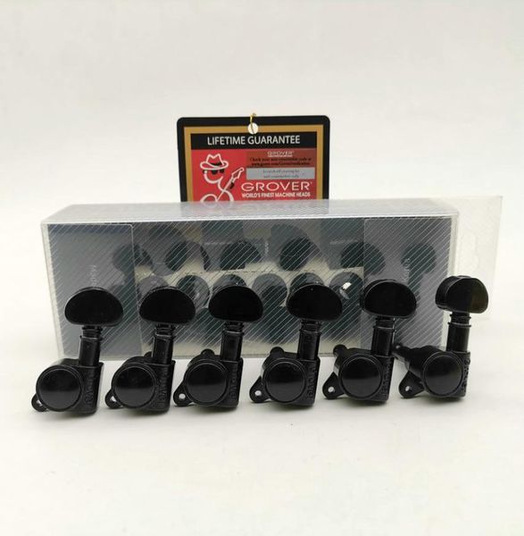 1 Set Black Grover Electric Guitar Machine Heads Tuners Tuning Pining com embalagem 7547573