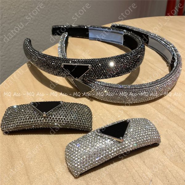 Diamond Luxury Brand Designer Briefe Haarband für Frauen Stirnband Haarklammern leuchten Kristallmaterial mit Etikett Logo Barrette Schmuck