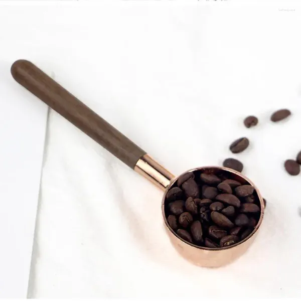Kaffee Schaufel Praktischer Zuckerlöffel Holzgriff schaufeln intim komfortable Grip Food Grade Messing