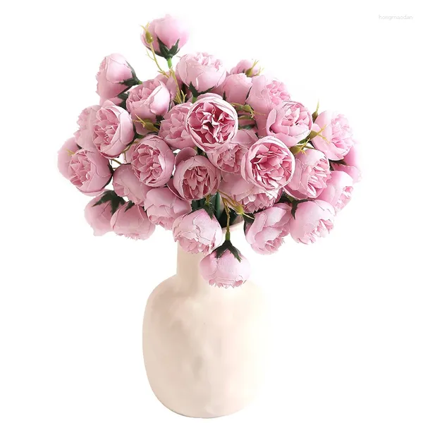 Fiori decorativi che vende 1 pezzi/31 cm di seta rosa bouquet peonia fiore artificiale 9 grande testa 9small boccio