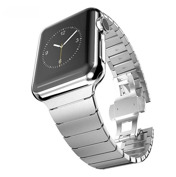 Fashion Luxury Stainless Aço Strap para Apple Watch Band 42mm 38mm Link Bracelet Metal Butterfly Buckle Watch Band para Iwatch 327917031