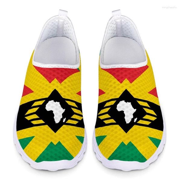 Freizeitschuhe Krankenpflege für Frauen Afro American Pan African Unia Flaggenlaafer Frau Slip auf Flats Mesh Sneakers Sommer Ladies