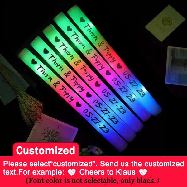 30 PCS Cheerrohr Stick Glow Sticks dunkeles Licht für Party Bulk Bunte Hochzeitsdekoration Schaum RGB LED 240408