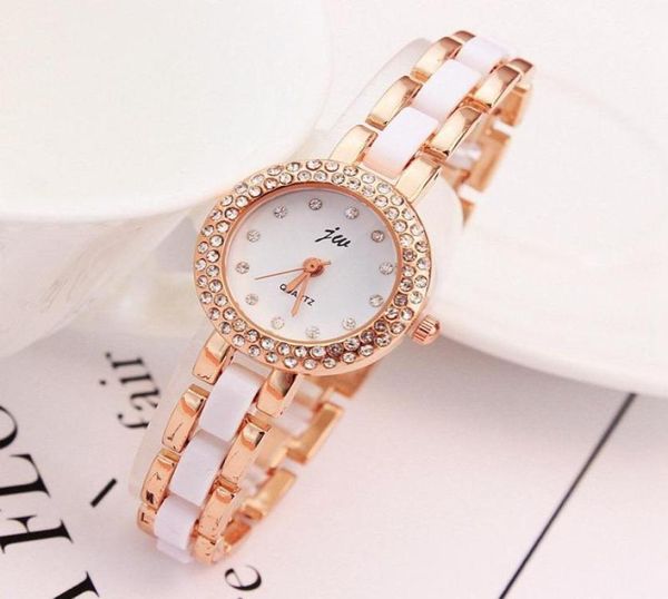 Marca de punho marca jw quartzo assistir mulheres luxo rosa dourado damas simples pulseira de cristal assiste feminina relógio entregadas de sistristwatches6099122