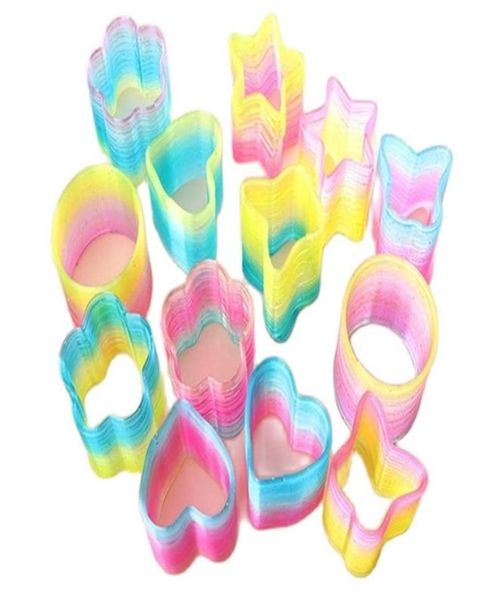 24 PCSLOT 45cm Magic Plastic Magic Plastic Colorful Bounce Rainbow Transparent Spring Funny Classic Toy for Children 2203258723264