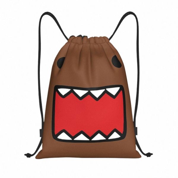 Domo Kun Drawstring Backpack Sports Sack Sackpack String Sacols para exercício K4A0#