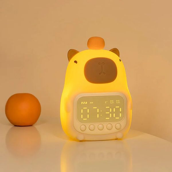 Carina Digital Alarm Clock Digital Digital Night Light Touch Snooze Alwayon display Desktop Tabella 1224H LED Musica 240410