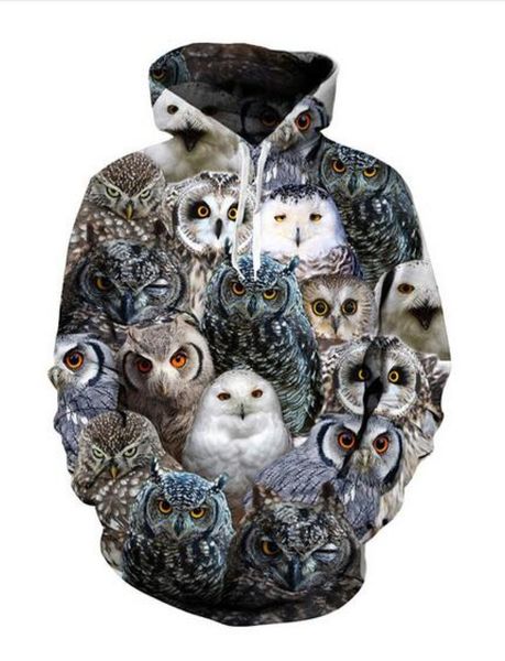 Neue Mode Harajuku Style Casual 3D Printing Hoodies Owl Männer Frauen Herbst und Winter Sweatshirt Hoodies Coats BW01748250921