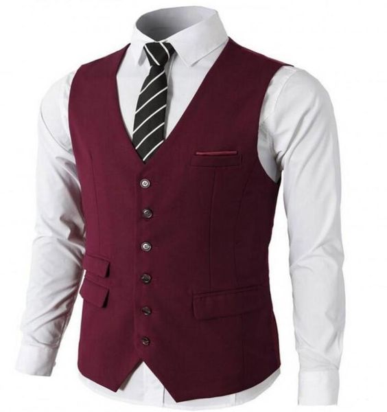 Burgundy Eherwesten maßgeschneiderte formelle englische Stil Marine Blue Bräutigam Normaler Herren Weste Coat Vest8089161