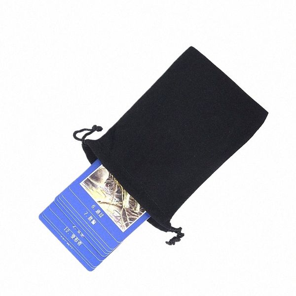 10pcs/Los schwarzer Würfel Bag Veet Tarot Kartenlagertasche Schmucktasche Mini -Kordelpaket zum Spielen Karten Spielzeug P1WZ#