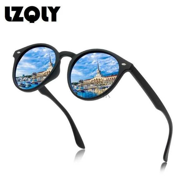 Óculos de sol Moda redonda de óculos de sol polarizados homens homens clássicos clássicos vintage preto condução de sol círculo oval designer retrô de óculos de sol UV400 24416