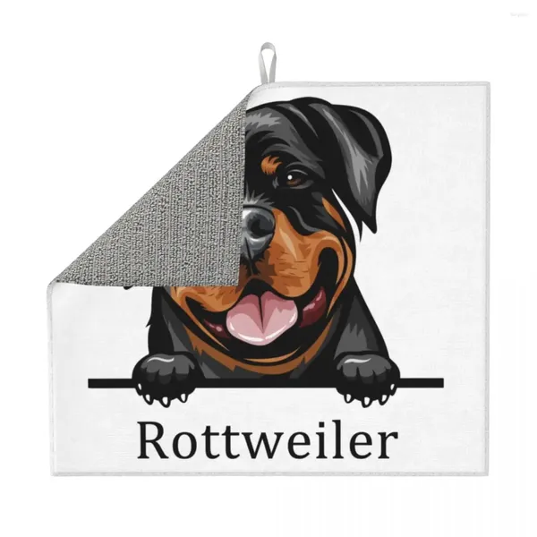 Tavolino tavolino rottweiler personalizzato tappetino per asciugatura per cani per cucina piatti in microfibra animale per animali domestici a secco veloce