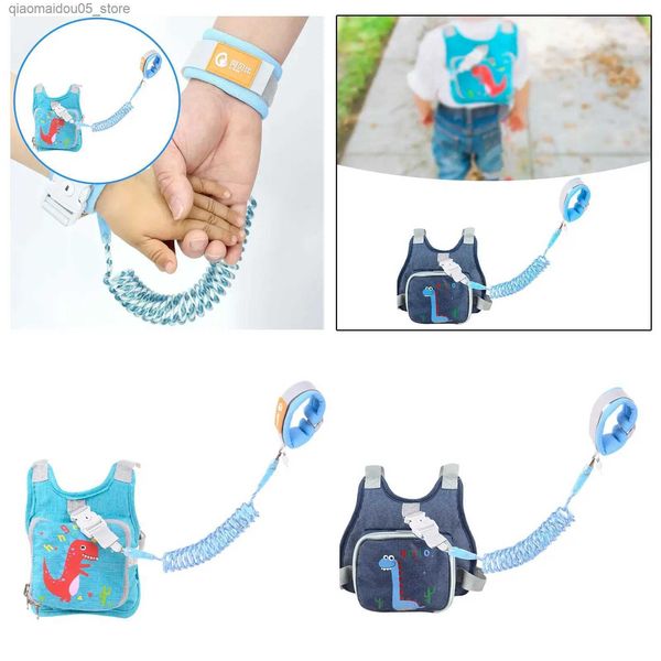 As transportadoras lingam as mochilas de pulseiras de segurança de crianças com cintos macios retráteis da primavera meninos e meninas ao ar livre, crianças bebês q240416
