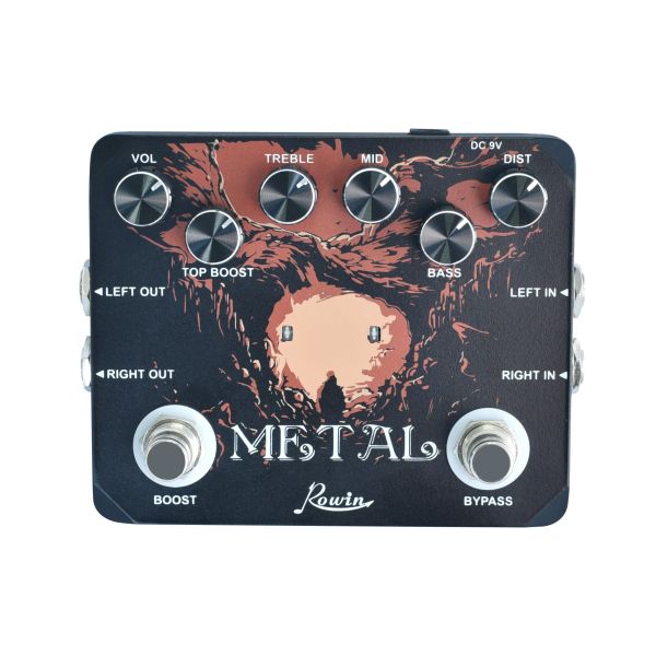 Cavi Rowin Metal Guitar Effect Pedal con suoni metallici degli anni '80 auricolare auricolare bypass in uscita utilizzabile