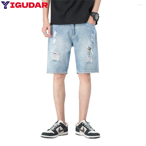 Jeans femininos 2024 Homens de verão Baggy Short Drawstring Design coreano Moda solta shorts retos jeans bermuda masculina