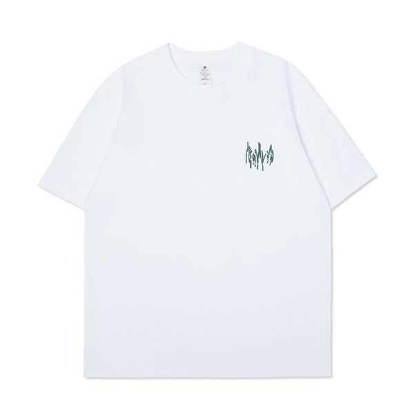 Summer White XX Fluid Fashion Marca Impresso Mangas curtas criativas para homens e mulheres Roupas de camiseta básica de algodão básico Camiseta Crew-pesco