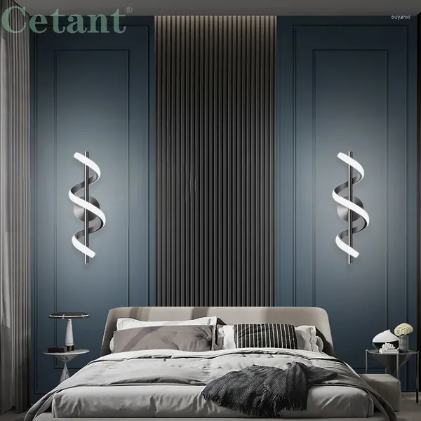 Lampade a parete Lampada a led minimalista Nordic Camera da letto Nordside Sconce Black White Gold Lighting Decorative soggiorno corridoio INDIUTTURE IN INDITENZA