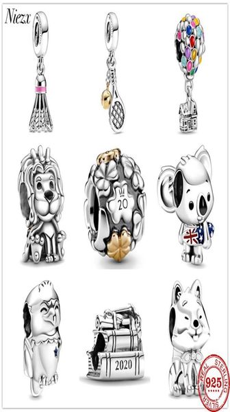Fit Original Bracelet 925 Серебряный серебряный львиной львиной коала -орл собаки бадминтон шарм бусин DIY Ювелирные изделия изготовления Berloque7768882