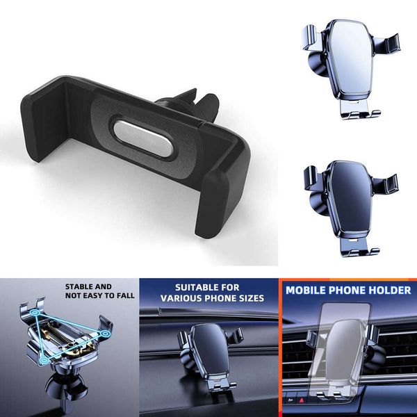 2024 Держатель Gravity Car Phone Air Clip Mobile Mount Stand Auto GPS Navigation Cracket для iPhone 14 Samsung Huawei