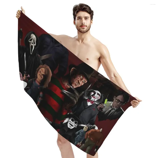 Toalha Toaddmos estilo de horror Microfiber Banho de secagem rápida programa de TV Scare Friends Size Grande Viagem Portátil El Face Taço de Face