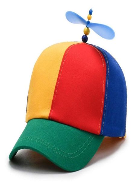 Top Caps Bambu Yapana Gökkuşağı Güneş Kap Komik Macera Baba Hat Snapback Helikopter Pervane Tasarım Çocuklar Erkek Kızlar Adultb8709837