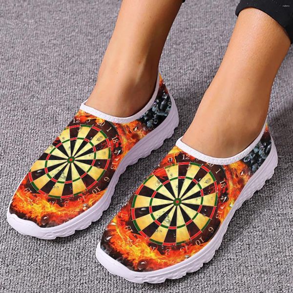 Lässige Schuhe Instantarts Frauen Marken Wohnungen Sommer Mode -Frauen -Slipper Cool Fire Darts Muster Student Komfortable Walking