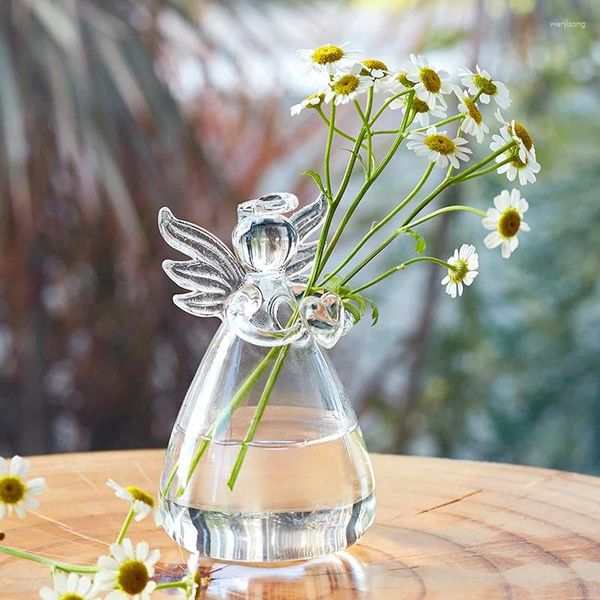 Vasi 1pc Vase di vetro di angelo fatto a mano Vaso trasparente decorazione di fiori di fiori idroponici DECORAZIONI Office Office Office Office Ornaments Ornaments