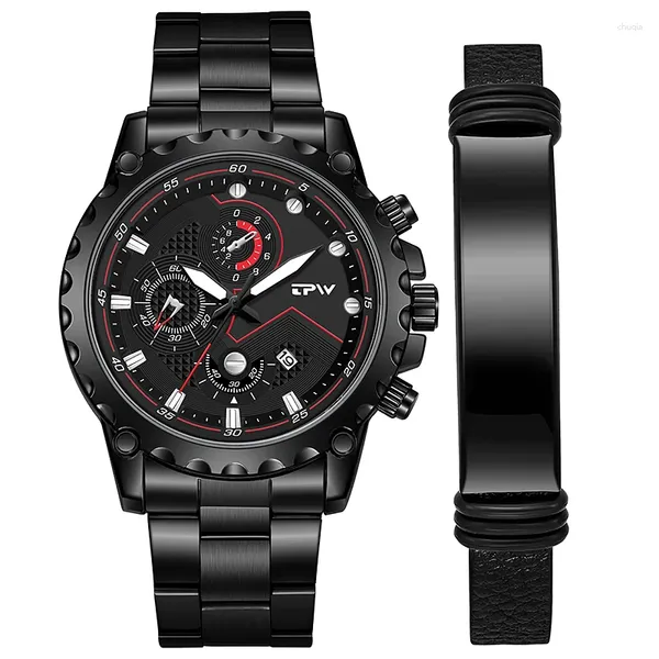 Orologi da polso TPW Luxury Sport orologio per uomo con bracciale Luminous Hands Free Gift Box