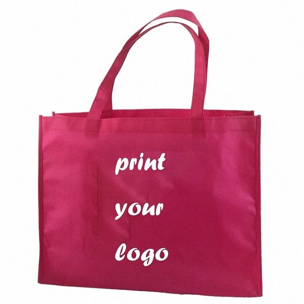 500pcs Custom Logo Sacks Shop Bags с логотипом высококачественные N Woven Shop Bacd