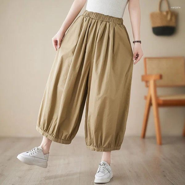 Frauenhose japanische Stil High Wail Street Mody Frauen Frühling Sommer lässig Lady Wide Bein alle Match Bloomers Hosen