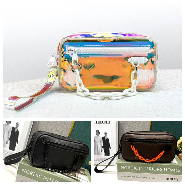 10a Candy Jelly embreagem transparente bolsa de gola de gola pvc transparente saco de besteira cosmética Mulheres coloridas de moda de moda