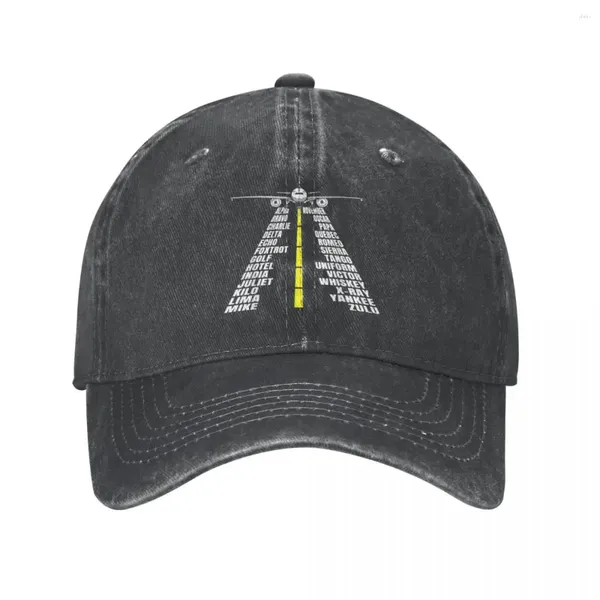 Ballkappen Phonetisches Alphabet Flugzeug Unisex Baseball Cap Pilot Destgierte Wäsche Hut Retro Outdoor Alle Jahreszeiten Reise Kopfbedeckung