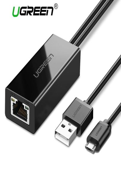 Ugreen Chromecast Ethernet Adapter USB 20 до RJ45 для Google Chromecast 2 1 Ultra Audio 2017 TV Stick Micro USB Network Card1027506