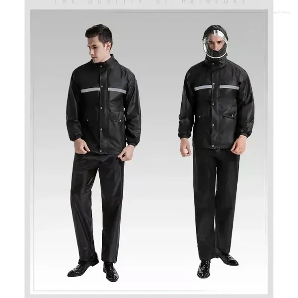 Capatos de chuva Motocicleta masculina Rain Capa Split and Rain Pants atestam o piloto de veículo elétrico à prova de chuva de corpo inteiro